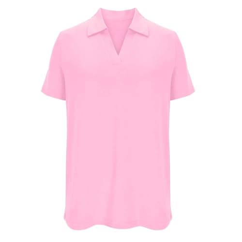 Women's Golf Shirts Short Sleeve Polos Collared Tennis T Shirt Dressy Casual V Neck Business Tunic Top Summer Tshirt Pink — view 4