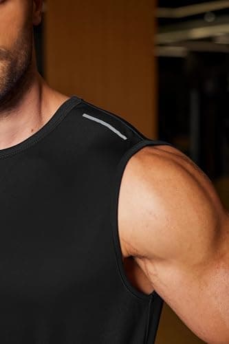 COOFANDY Black Sleeveless T Shirt Men Quick Dry Muscle Tank Top Mesh Athletic Tanks for Men Summer Fitness Clothing XL