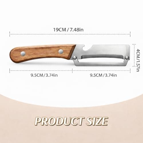 2026 Upgrade Vegetable Peeler With Wooden Handle, Stainless Steel Wide Blade Potato and Carrot Peeler, 2-in-1 Veggie Peeler With Bottle Opener for Kitchen, Camping and Travel (1PCS) — view 6