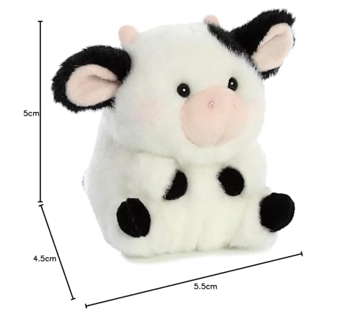 Aurora® Playful Rolly Pet™ Daisy Cow™ Stuffed Animal - Compact Size for On-the-Go Fun - for Adults, Kids, Birthdays, and Anniversaries - White 5.5 Inches — view 5