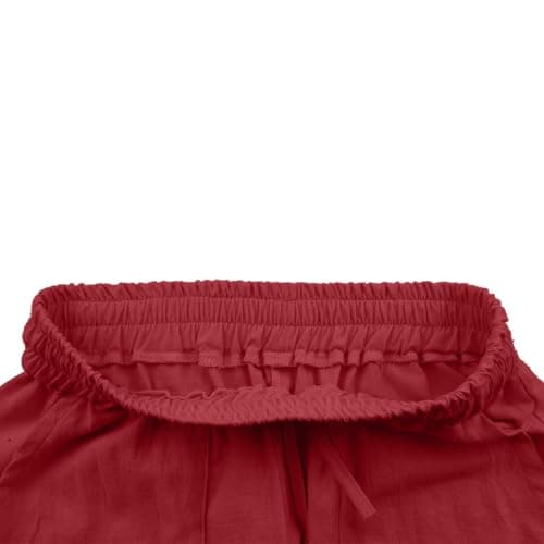 Linen Pants for Women Plus Size Trendy Summer Palazzo Pants with Pockets High Waisted Wide Leg Trousers Loose Slacks — view 6