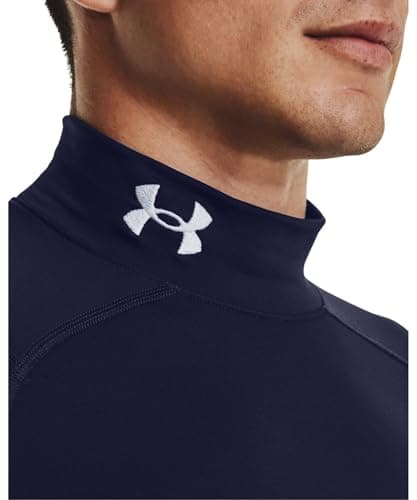 Under Armour Men's ColdGear Armour Compression Mock , Midnight Navy (410)/White, Large — view 3