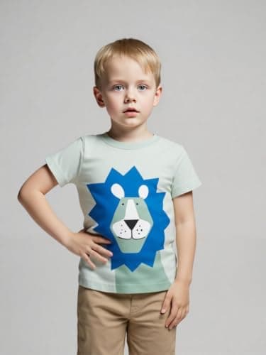 Winzik Boys Shirt Toddler Shirts Kids Boys’ Short Sleeve 3-Pack Crewneck Animal T-Shirt Summer Clothes 18M-8Y(2-3T, Lion Elephant Giraffe) — view 8