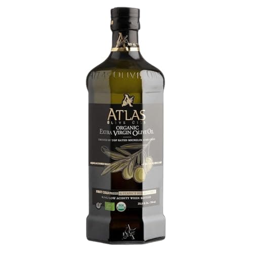 Atlas Organic Extra Virgin Olive Oil 750ml | Earliest Harvest Moroccan EVOO | First Cold Pressed, Ultra-Low Acidity <0.2%, Single Origin, Polyphenol Rich, Dark Glass Bottle