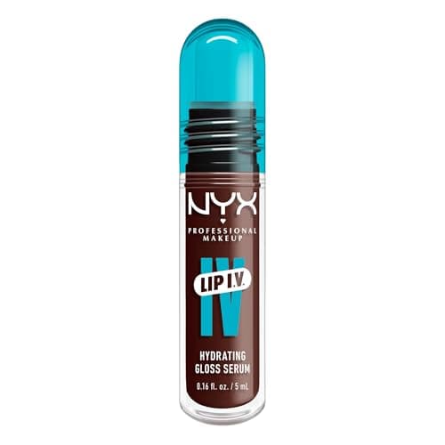 NYX Professional Makeup Lip IV Hydrating Gloss Stain, Lip Gloss, Infused with VITAMINS & COCONUT WATER, Up to 12HR Hydration, High Pigment, Wet Shine Finish, Shade: Mocha Me Wet — view 6