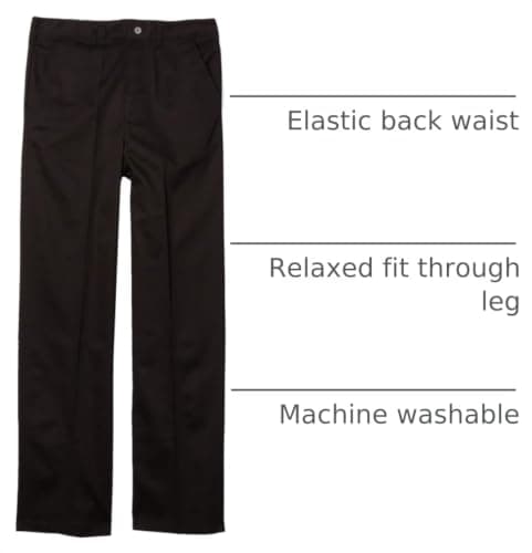 French Toast Boys Pull-on Relaxed Fit School Uniform Pant (Standard & Husky), Black, 8 — view 3