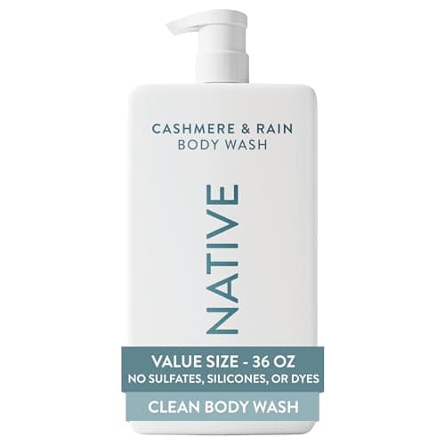 Native Body Wash for Women & Men, Cashmere & Rain, 36 oz Pump Bottle, Sulfate-Free & Gentle