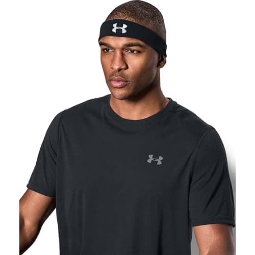 Under Armour Men's Performance Headband , Black (001)/White, One Size Fits All