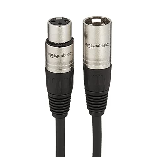 Amazon Basics XLR Microphone Cable for Recording Studio Speaker, PA System, All Copper Conductors, 10 ft, Black — view 2