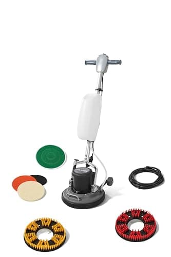 13" Heavy-duty Multi-Functional Floor Buffer Polisher Machine - Clean, Buff, Scrubb and Polish with Ease! Ideal for Carpets Too! Includes Optional Solution Tank, 2 Brushes and 3 Scouring Pads