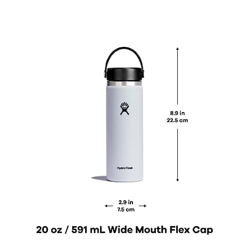 Hydro Flask Water Bottle - Insulated Stainless Steel - Wide Mouth Flex Lid, Non Spill, Leakproof and Refillable in 20 Oz Agave — view 3