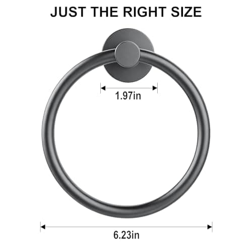 SetSail Towel Holder for Bathroom Wall Mounted Screw-in Towel Ring Stainless Steel Hand Towel Holder Heavy Duty Towel Hanger for Bathrooms, Grey
