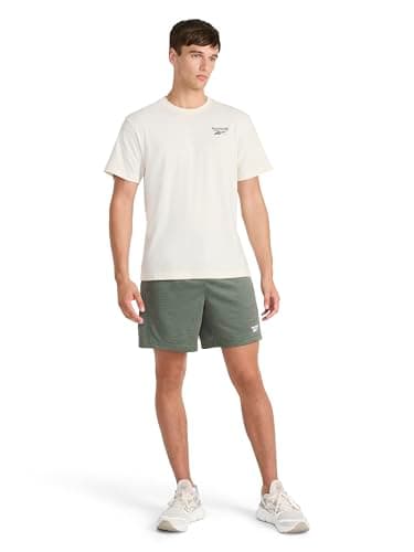 Reebok Men’s Small Embroidery Crewneck T-Shirt, Standard Fit, Lightweight Cotton-Poly Jersey Fabric, Birch, Medium — view 2