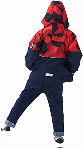 decathee Boys Girls Rain Jackets Waterproof Lightweight Hooded Raincoats Lined Softshell Windbreakers for Kids