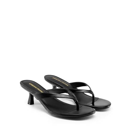 DREAM PAIRS Women's Dress Kitten Heel Sandals Flip Flops,Black,8 — view 4