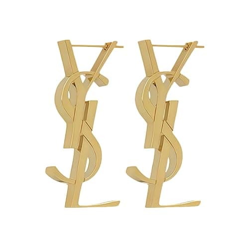 HNWBFCT Designer Inspired Earrings,luxury designer earrings,Monogram Hoop Earrings, Women's Minimalist Swing Letter Stud Earrings ,18K Gold Plated Hypoallergenic Everyday Jewelry ,Personalized Birthday Gift for Best Friend