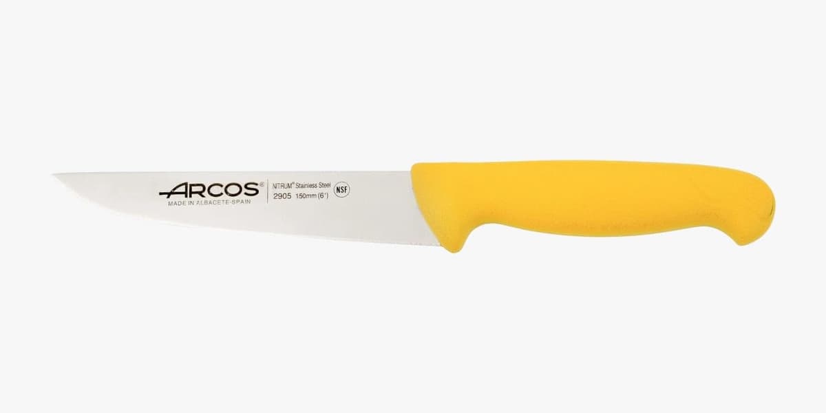 Arcos Serie 2900 - Cuchillo Santoku con Alveolos - Hoja de Acero Inoxidable Nitrum de 180 mm - Mango inyectado en Polipropileno Color Rojo — view 36