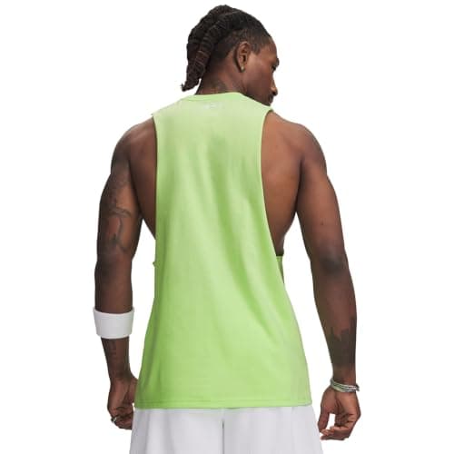 Under Armour Men's Sportstyle Left Chest Cut-Off T-Shirt, (712) Lumos Lime / / White, Large