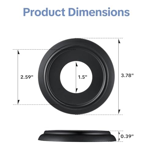 OFFO Stainless Steel Tub Spout Cover Ring, Universal Fit Faucet Hole Cover, Easy Snap-On Installation Decorative Trim Plate for Bathroom Tub Spout,Matt Black — view 4