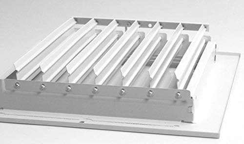 HVAC Premium 10"w X 6"h 2-Way - Flat Stamped Face Steel Supply Diffuser - Vent Duct Cover - Grille Register - High Airflow - White [Outer Dimensions: 11.75"w X 7.75"h] — view 2