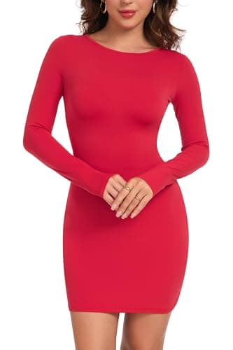 Vozobi Womens Slim Fit Bodysuit Bodycon Mini Dress Cocktails Skirt — view 5