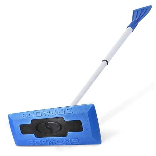 Snow Joe 2-in-1 SnowBroom Go with Ice Scraper & 18" to 23" Telescoping Handle - Compact & Lightweight Dual-Head Car Windshield Snow Remover with Soft Foam Brush for Trucks, SUVs & Sedans, SJBLZD-GO
