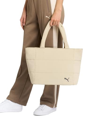 PUMA Women's Plush Soft Nylon Tote with Padded Straps, Zip Closure & Metal Logo Plaque, Rose Latte, One Size — view 4