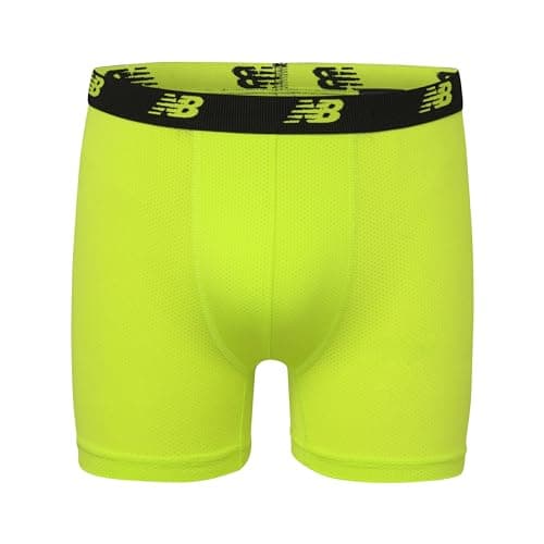 New Balance Boys and Toddler Boxer Briefs, Moisture Wicking Breathable Underwear, Tagless, Assorted (2 Performance/ 2 Mesh), Blue Oasis/Thirty Watt/Thunder/Black, Large — view 2