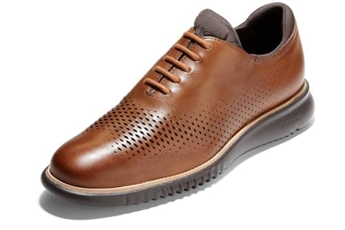 Cole Haan Men's 2.Zerogrand Laser Wingtip Oxford, British tan/Java, 10