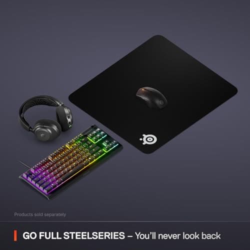 SteelSeries QcK Large Gaming Mousepad — Black — Non-Slip Silicone Rubber Base — Peak Tracking and Stability — Optimized for Gaming Sensors — 490 mm x 420 mm — FPS, MOBAs, RTS, MMO — view 6