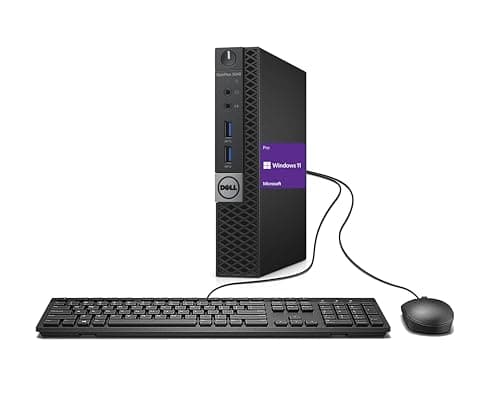 Dell Optiplex 3040 Micro Mini Desktop Computer PC, 6th Gen Core 3.20 GHz, 8GB RAM, 256GB SSD, WiFi, Bluetooth, Keyboard & Mouse, Windows 11 Pro (Renewed)