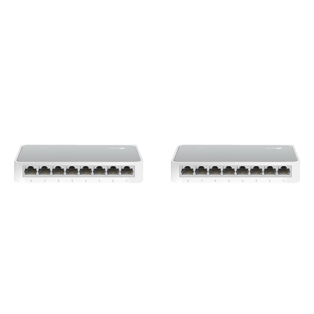 TP-Link TL-SF1008D 8-Port 10/100 Mbps Desktop Ethernet Switch/Hub, Ethernet Splitter, Plug & Play, no configuration required , White — view 8