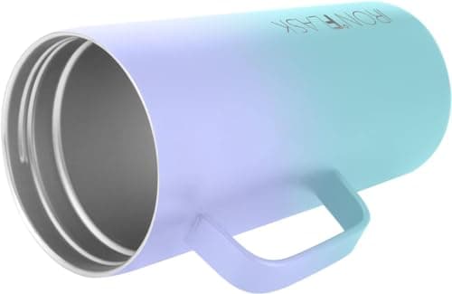 IRON °FLASK Grip Novelty Coffee Mug - Leak Proof, Vacuum Insulated Stainless Steel Bottle, Double Walled, Thermo Travel, Hot Cold, Water Metal Canteen - Cotton Candy, 16 Oz - Rubber Bottom — view 3