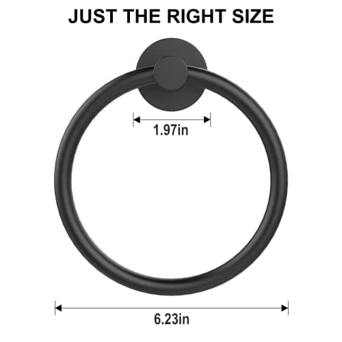 SetSail Towel Holder for Bathroom Wall Matte Black Towel Ring Stainless Steel Hand Towel Holder Heavy Duty Towel Hanger for Kitchen — view 5