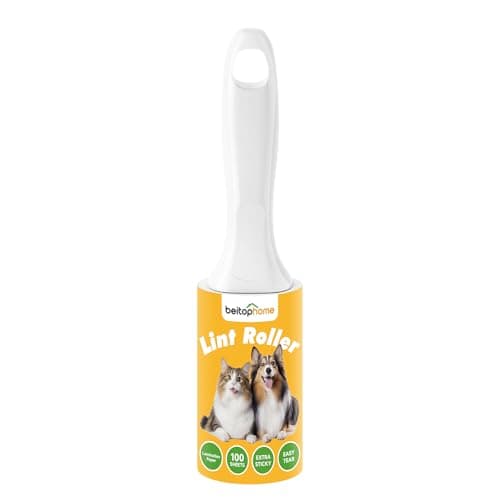 Extra Sticky Lint Roller for Pet Hairs 100 Sheets Lint Rollers with Reinforced 1 Handles and Tough Paper