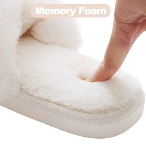 Evshine Memory Foam Fuzzy House Slippers for Women — view 5
