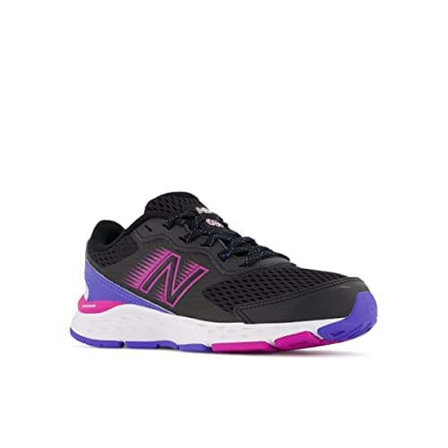 New Balance Kid's 680 V6 Lace-up Running Shoe, Black/Magenta Pop/Aura, 11.5 Little Kid — view 4