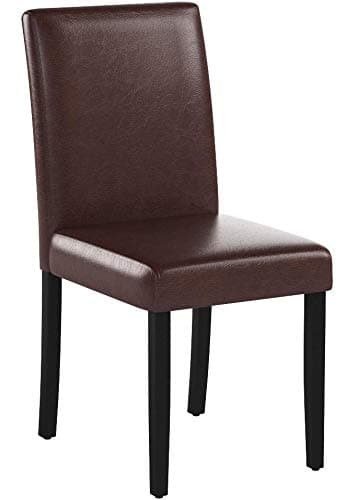 FDW Dining Chairs Dining Room Chairs Parsons Set of 4 Dining Side Chairs for Home Kitchen Living Room (Brown) — view 4