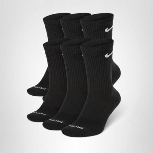 Nike Crew Socks (6 Pair) (US, Alpha, Large, Regular, Regular, Dri-Fit Black) — view 2