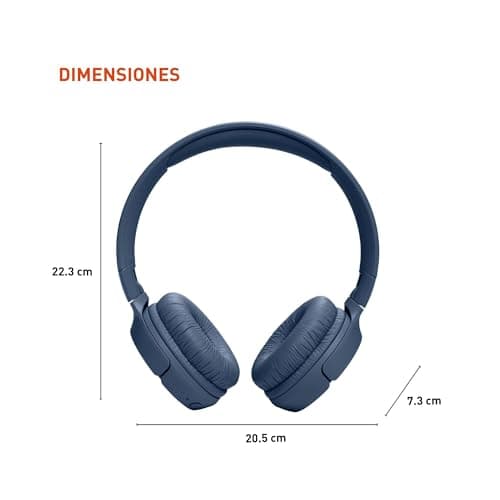 JBL Tune 520BT - Wireless On-Ear Headphones, Up to 57H Battery Life and Speed Charge, Lightweight, Comfortable and Foldable Design, Hands-Free Calls with Voice Aware (Blue) — view 2