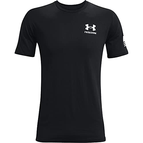 Under Armour Men's New Freedom Flag T-Shirt, Black (001)/White, Medium — view 6