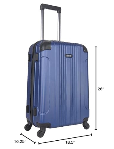 Kenneth Cole REACTION Out of Bounds Lightweight Hardshell 4-Wheel Spinner Luggage, Cobalt Blue, 24-Inch Checked — view 4