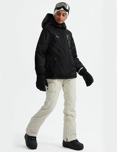 GEMYSE Women's Mountain Waterproof Ski Snow Jacket Winter Windproof Rain Jacket（Black，Medium） — view 4
