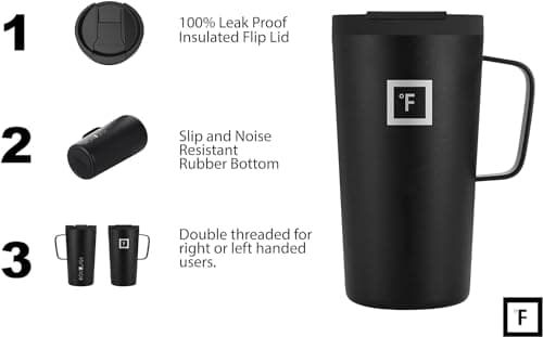 IRON °FLASK Grip Novelty Coffee Mug - Leak Proof, Vacuum Insulated Stainless Steel Bottle, Double Walled, Thermo Travel, Hot Cold, Water Metal Canteen - Cotton Candy, 16 Oz - Rubber Bottom — view 4