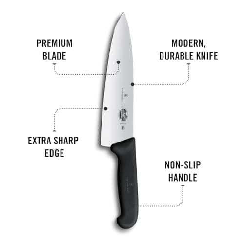 Victorinox Fibrox Pro 8 Inch Chef’s Knife, Dishwasher Safe, Black — view 5