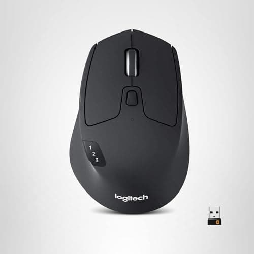 Logitech M720 Triathlon Multi-Device Wireless Mouse, Bluetooth, USB Unifying Receiver, 1000 DPI, 6 Programmable Buttons, 2-Year Battery, Compatible with Laptop, PC, Mac, iPadOS - Black — view 12