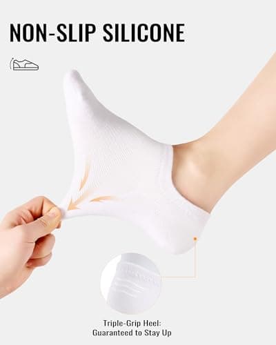 SukModen No Show Socks Women Men Non Slip Invisible Liners for Flats Breathable Cotton Low Cut Ankle Socks 6 Pairs Gift Box, Size 5-8 WBG — view 2