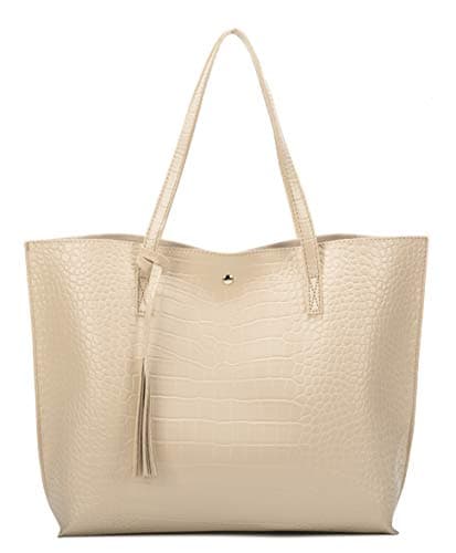 Nodykka Women Tote Bags Top Handle Satchel Handbags PU Faux Leather Tassel Shoulder Purse