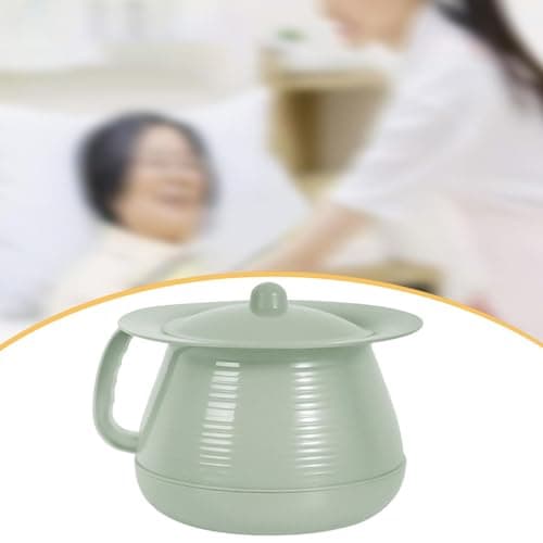 Hzskjyt Household Spittoon Portable Toilet Urinal Pot Chamber Pot with Handle Multifunction Potty Pee Bucket Made of PP Material Suitable for Bedroom Travel O, Green — view 4