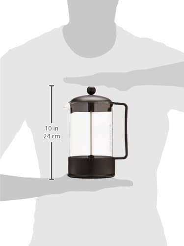 Bodum 51oz Brazil French Press Coffee Maker, High-Heat Borosilicate Glass, Black - Made in Portugal — view 2